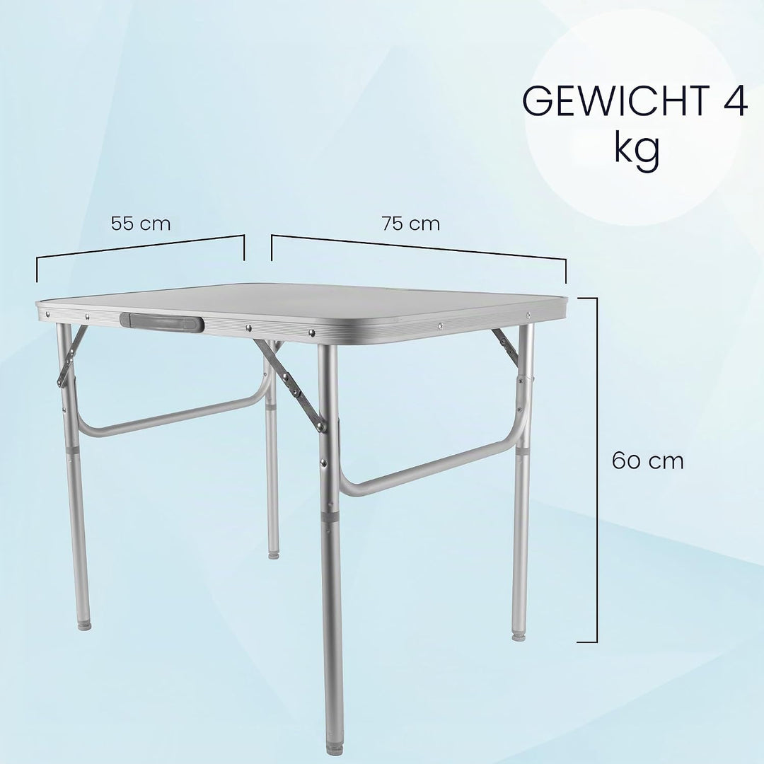Gartentisch klappbar | Wetterfester Aluminium und Kunststoff | Camping Klapptisch für 1-2 Personen |