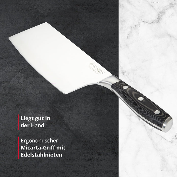 MEISTERKOCH Hackmesser Messer Küchenmesser | 17,5 cm Klinge aus rostfreiem deutschen Edelstahl | erg