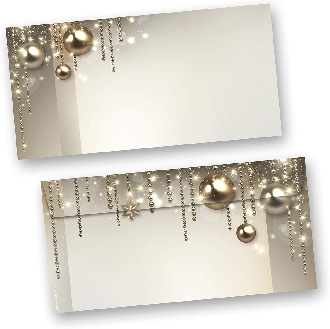 Briefpapier Weihnachten Set NOBLESSE 500 Sets elegantes Weihnachtsbriefpapier Design DIN A4 - mit Um