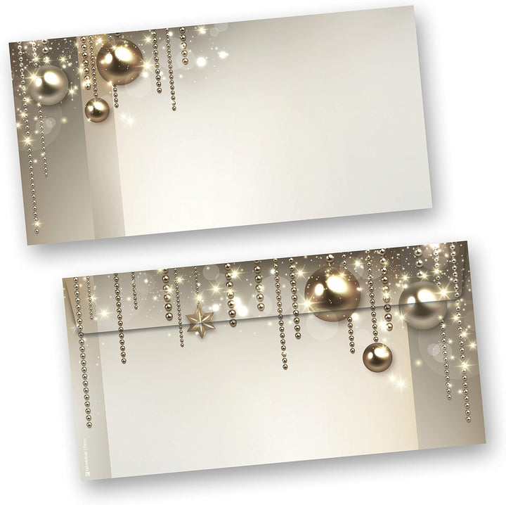 Briefpapier Weihnachten Set NOBLESSE 500 Sets elegantes Weihnachtsbriefpapier Design DIN A4 - mit Um