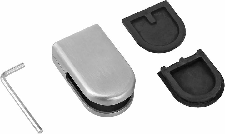 AUTOUTLET 8X Glashalter Set, Edelstahl Klemmhalter Glasclip Runder BodenGlasklemme 6-8mm, Verstellba