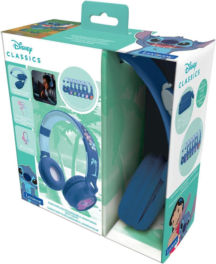 Lexibook - Disney Stitch - 2-in-1-Kopfhörer mit Stitch-Details und Lichteffekten, hochwertiger Sound