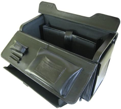 Leder Pilotenkoffer mit Trolley Rollen Notebookfach bis 15" Vollrindleder schwarz