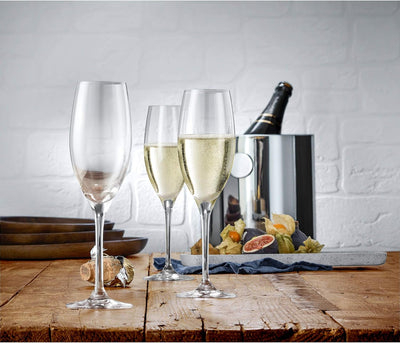 WMF Easy Plus Champagner-/ Sektgläser Set 6-teilig, 250ml, Kristallglas, spülmaschinenfest, transpar