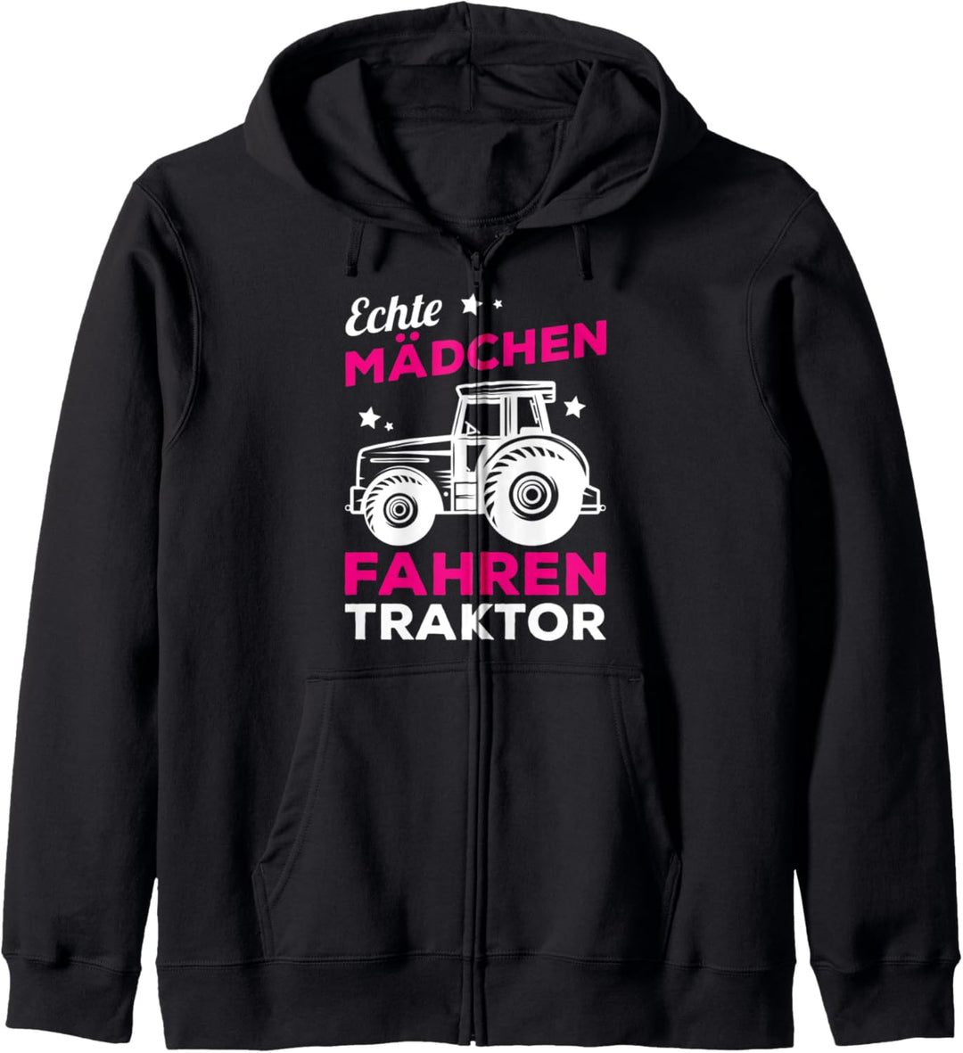 Echte Mädchen Fahren Traktor Landwirtschaft Bäuerin Geschenk Kapuzenjacke