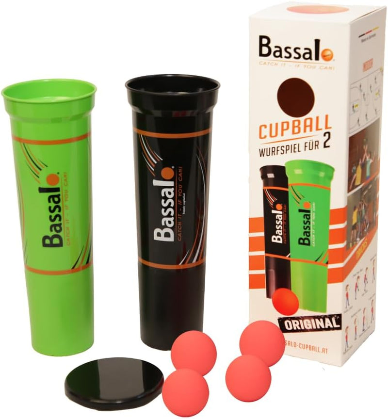 BASSALO Cupball - Sportspiel für Kinder, Jugendliche, Erwachsene 2 Spieler Starter Set Plus, 2 Spiel