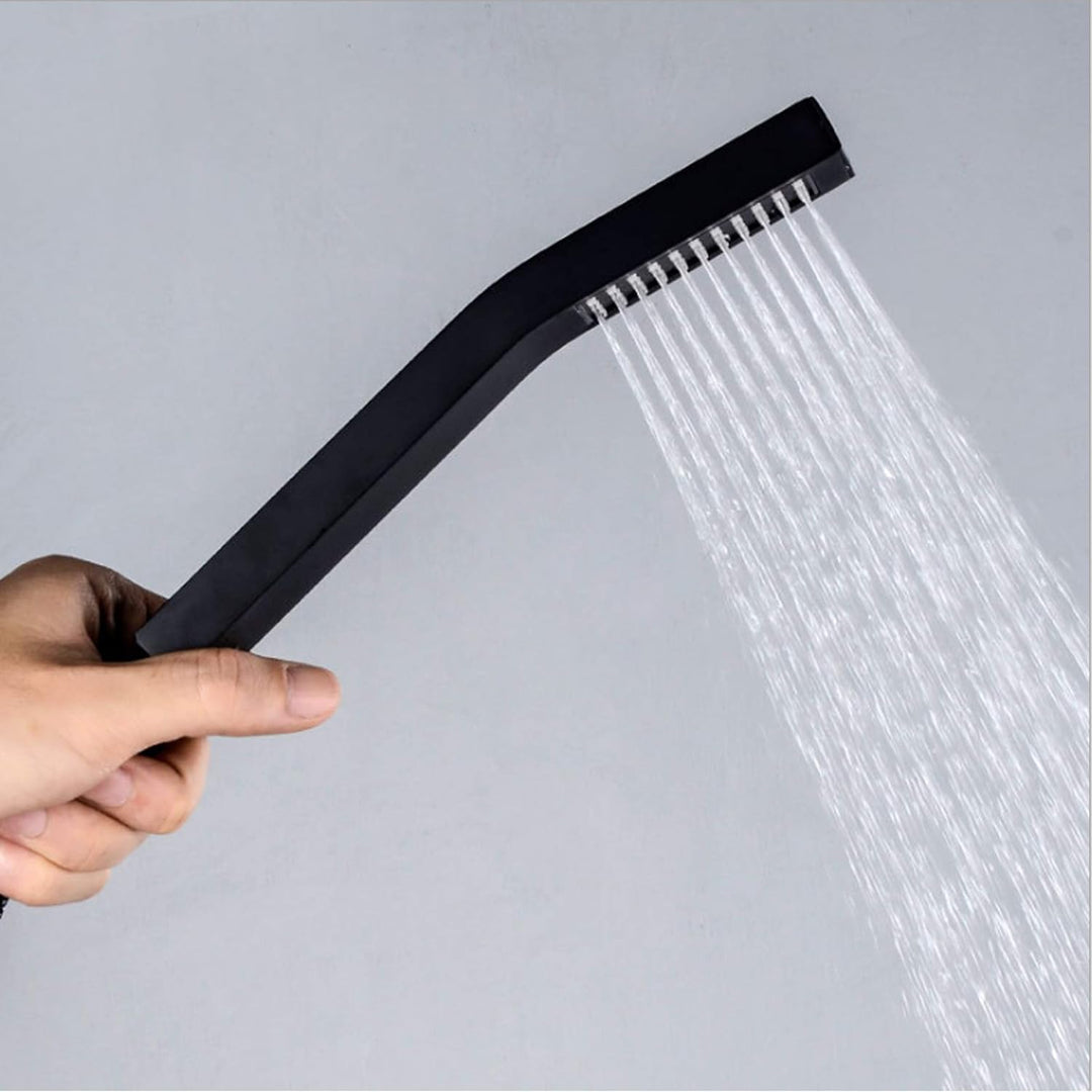 Drenky Duschkopf Schwarz Handbrause Wassersparend, Wassersparender Duschkopf Eckig 1 Strahlart Körpe