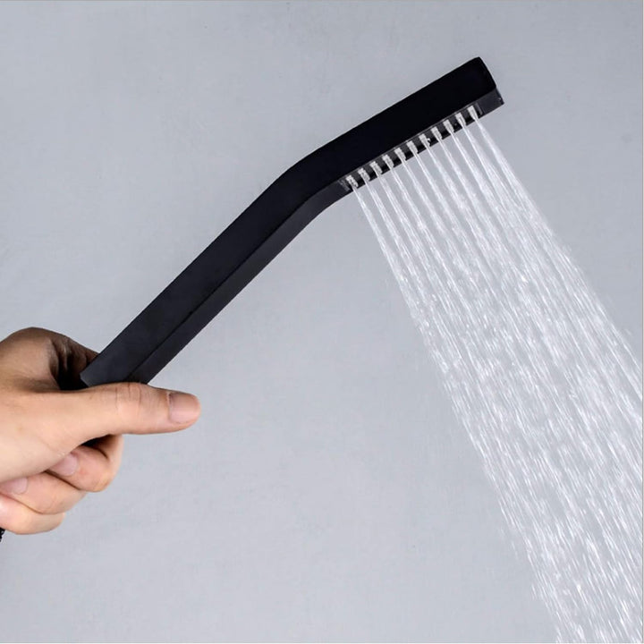 Drenky Duschkopf Schwarz Handbrause Wassersparend, Wassersparender Duschkopf Eckig 1 Strahlart Körpe
