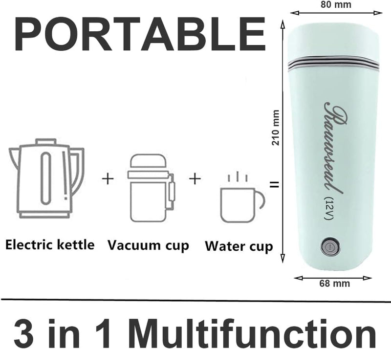 Tragbarer elektrischer Reisebecher, 12 V/7 A, 80W, 350 ml, elektrischer Teekessel für 12 V Auto, 450