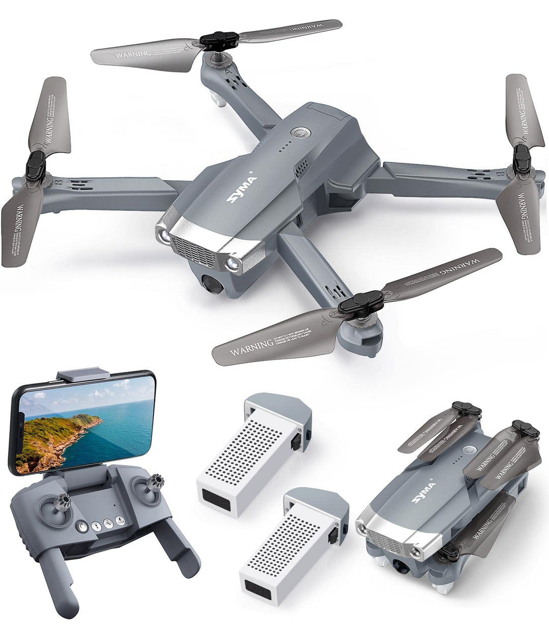 SYMA RC Drohne mit Kamera 4K HD faltbar FPV Quadrocopter ferngesteuert Flugzeug GPS WiFi Return Home