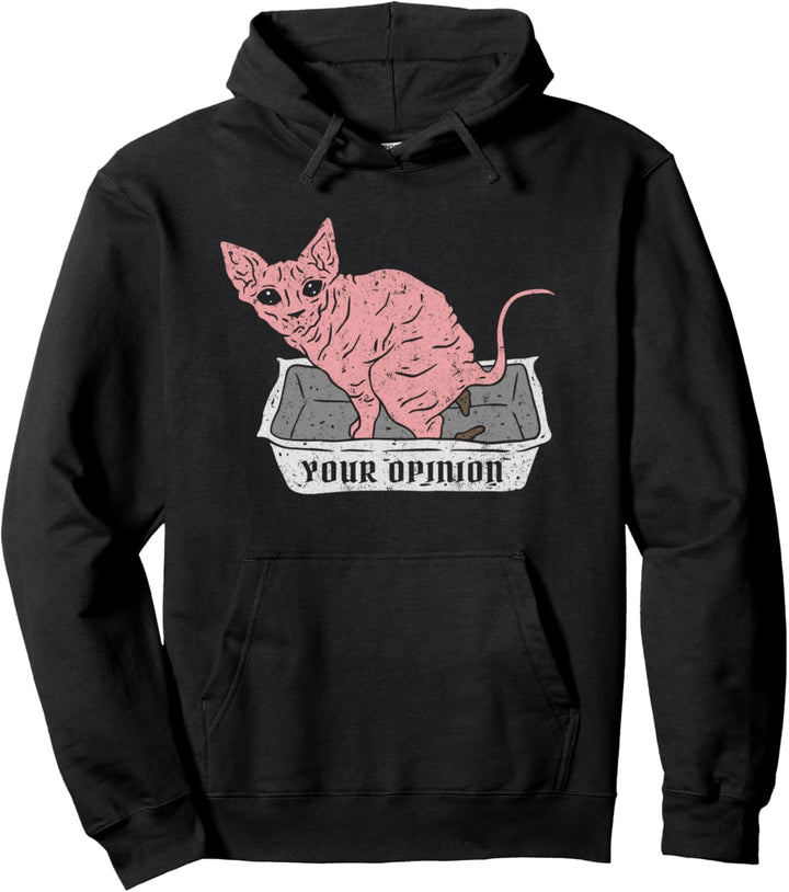 Your Opinion Pastel Goth Sphynx Cat Gothic Satanic Occult Pullover Hoodie