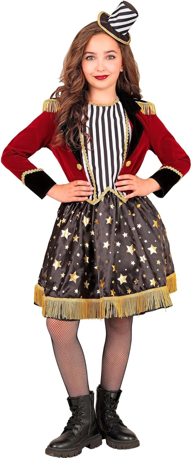 W WIDMANN MILANO Party Fashion - Zirkusdirektorin Kostüm Mädchen, 3-teilig, Kleid, Jacke & Minihut,