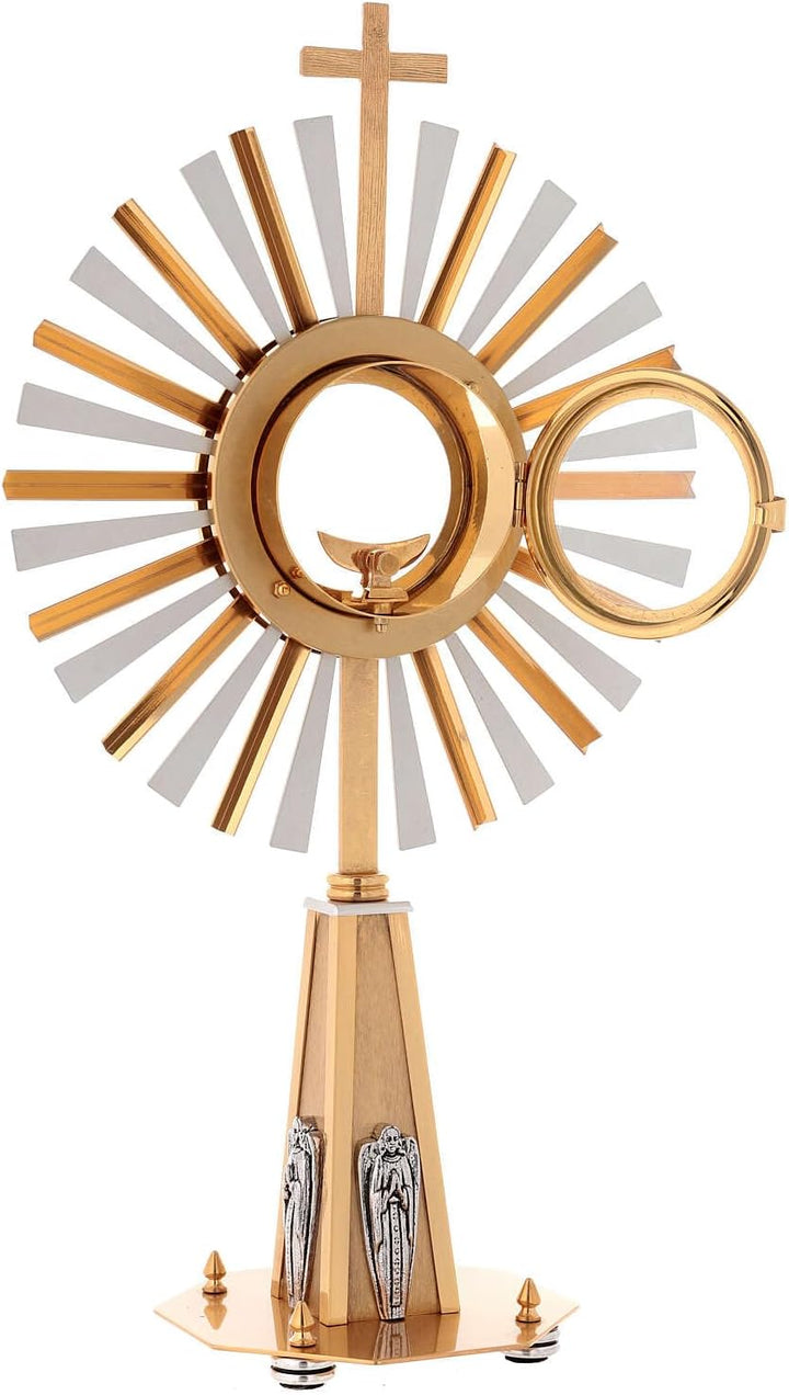 Holyart Achteckigen-Basis Monstranz, 40 cm (15.7 inc.), Inner diameter: 9.5 cm