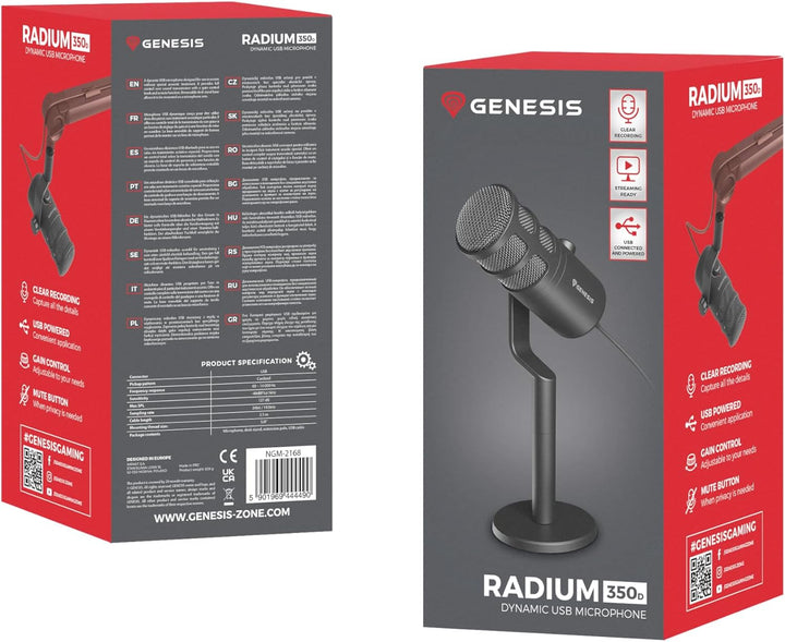Genesis MICROFONO Radium 350D CONDENSADOR CARDIODE DINAMICO USB SOBREMESA, Radium 350D