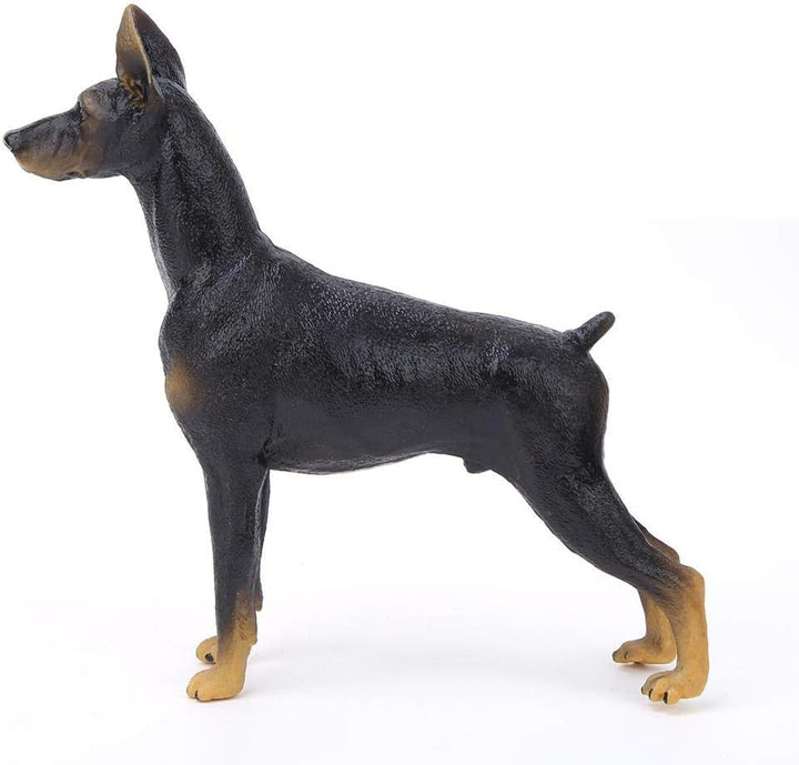 Zerodis Feste Simulation Black Doberman Modell Kunststoff Hund Tier Sammlung Dekoration frühes pädag