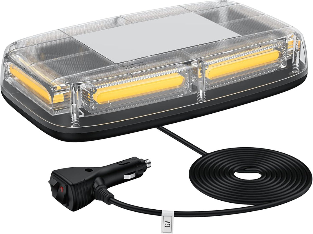 Justecheu 6 COB LED 60W Warnblitzlicht Rundumleuchte Amber Notfall Warnleuchte IP67 E9 12/24V Arbeit