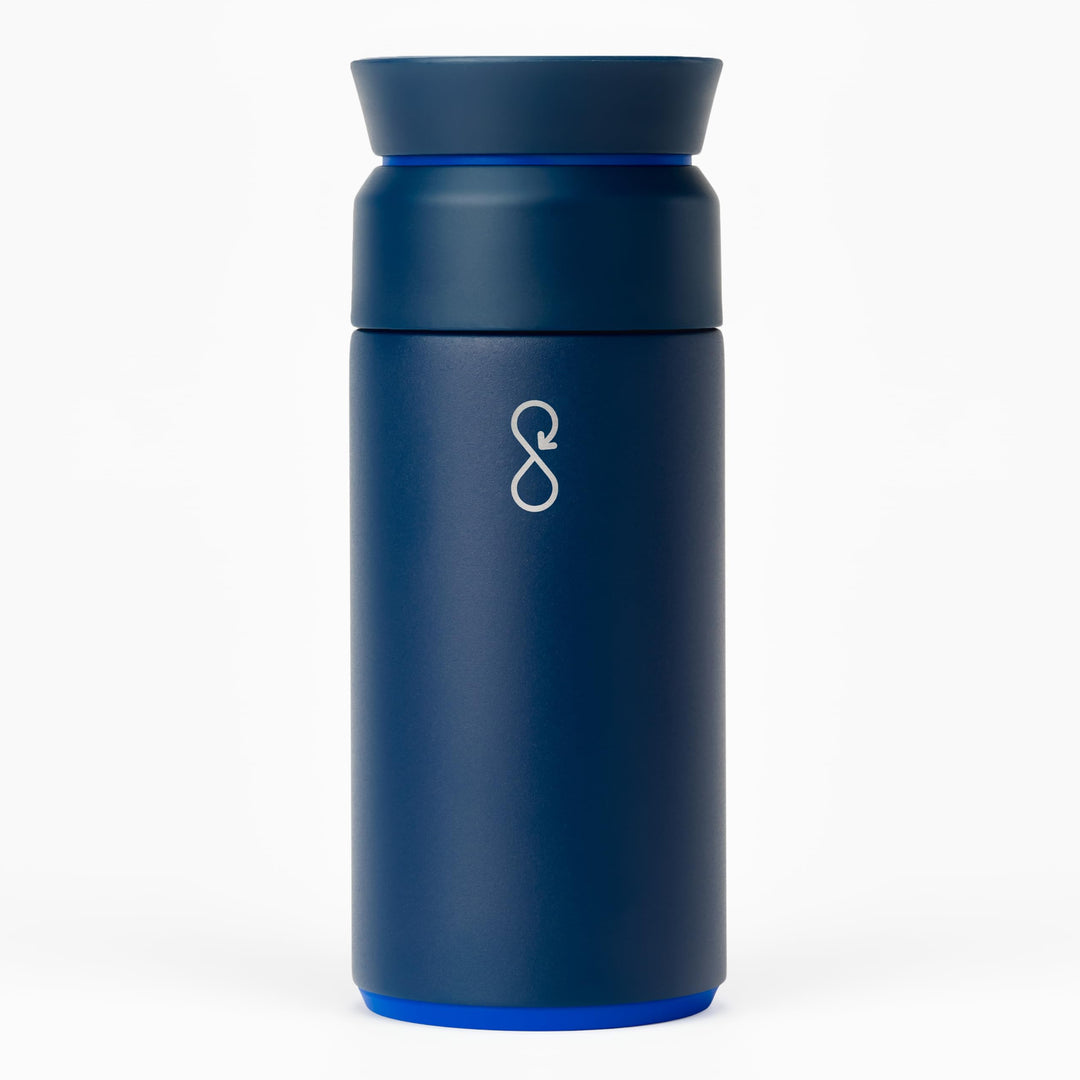 Ocean Bottle Brühflasche aus recyceltem Edelstahl, umweltfreundlich und wiederverwendbar, Ozeanblau,