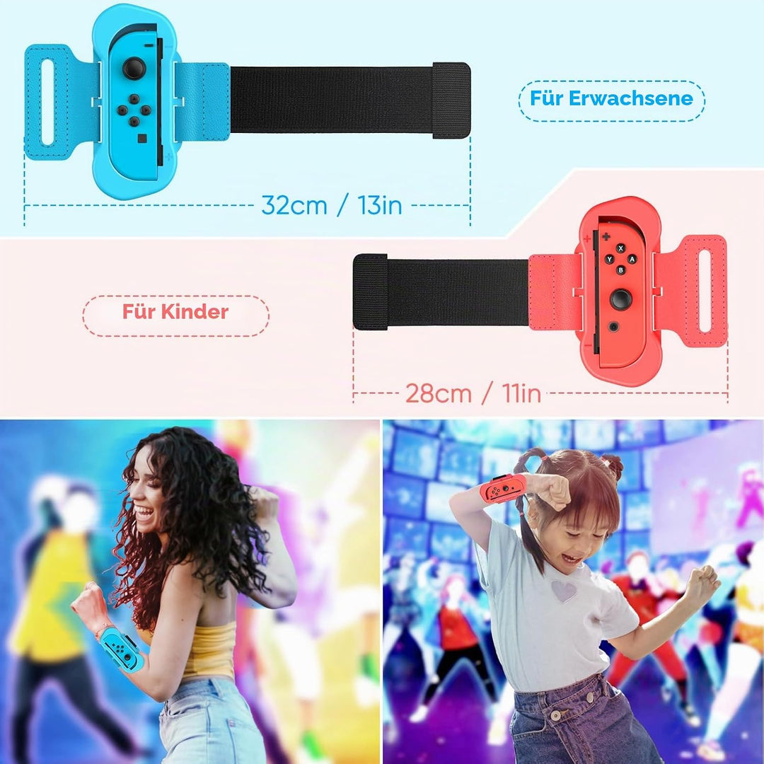 Armbänder für Just Dance Switch 2025 2024 2023 2022 2021 für Zumba Burn It Up - Verstellbarer Elasti