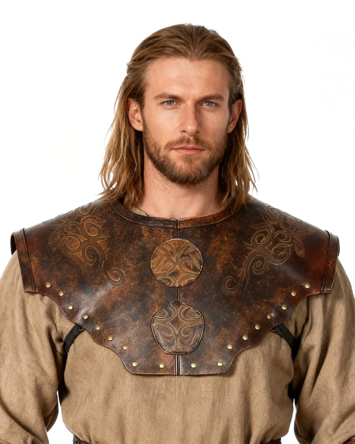 keland Wikinger Rüstung Leder Brustpanzer Herren Damen Mittelalter Accessoires (Braun), Braun