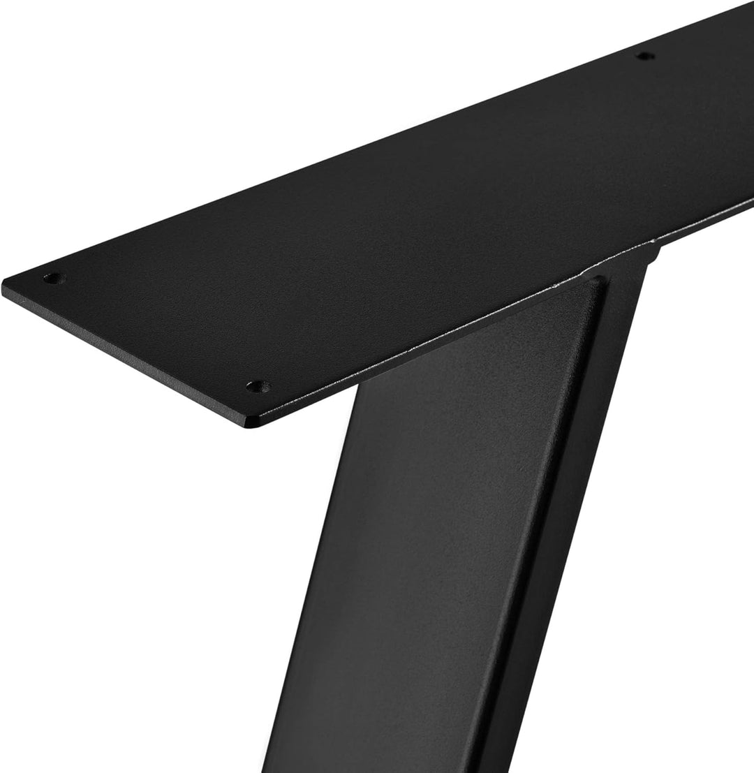 [en.casa] 2X Tischgestell 70x10x72 cm im 2er Set Metallgestell Stahl Schwarz Schwarz 70x10x72 cm Tis