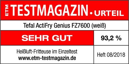 Tefal ActiFry Genius Heissluftfritteuse 1500 W, Kapazität 1,2 kg, gleichmässig knusprige Pommes, Air
