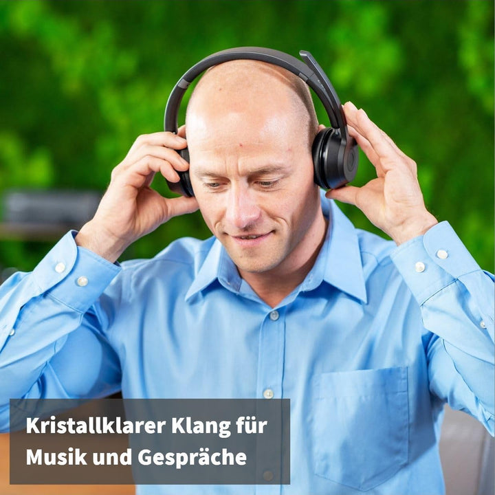 GEQUDIO GB-2 Headset mit Mikrofon Bluetooth | Kopfhörer Kabellos | Passives Noise Cancelling | 2 Ger