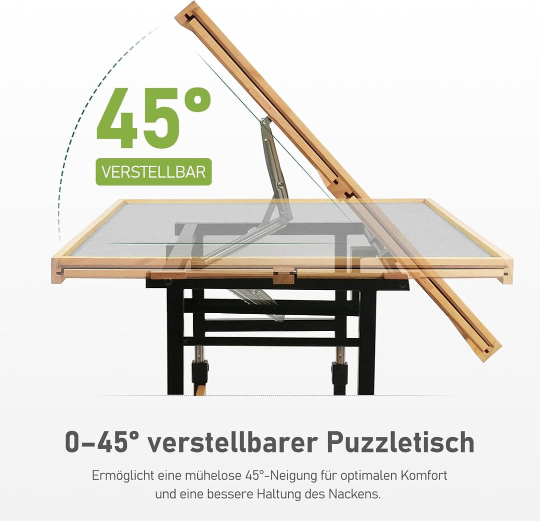 1500 Teile verstellbare Jigsaw-Puzzleplatte für Erwachsene, 90 x 67 cm, Multifunktionale Puzzleplatt