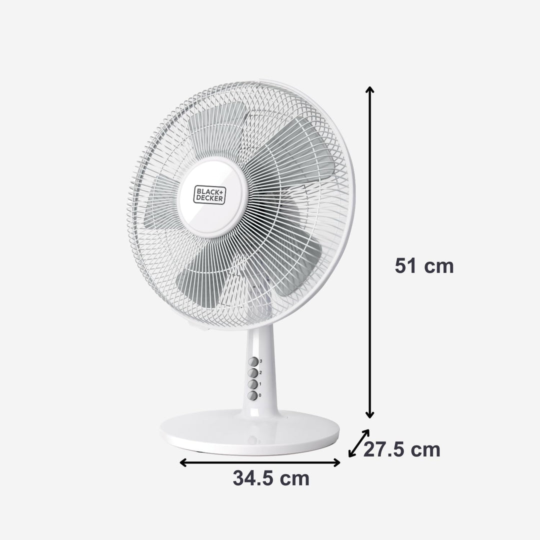 Black+Decker Turmventilator BXTFA45E, 40, Kunststoff, Weiss 5 Klingen - Weiss, 5 Klingen - Weiss