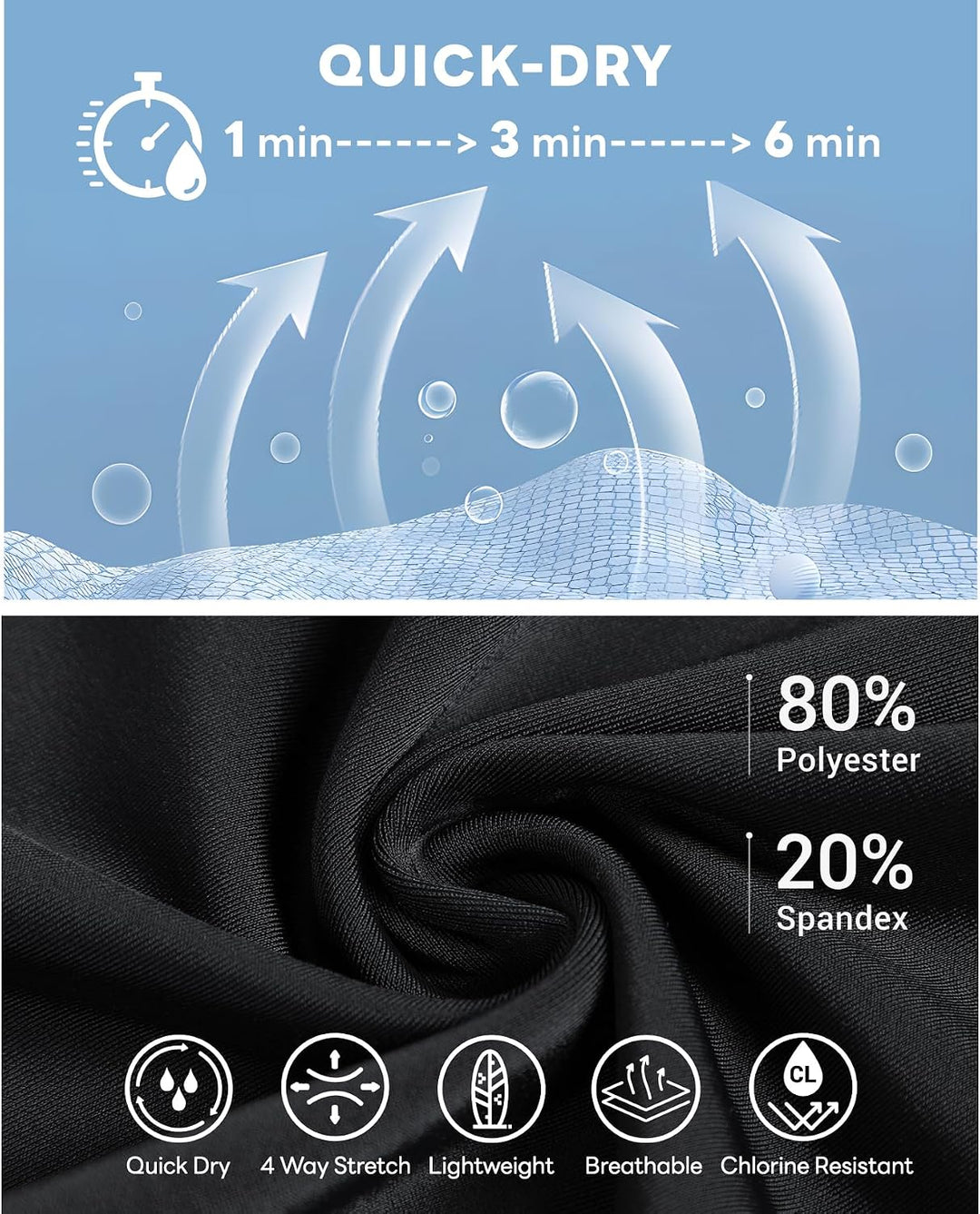 HUGE SPORTS Herren Splice Schwimmhose Kompression Jammer Lang Wilde Serie L Hai, L Hai