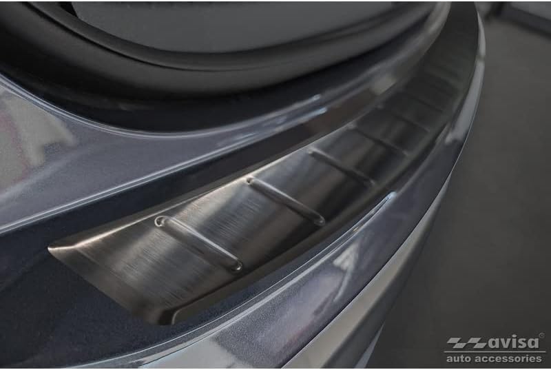 Avisa Schwarz Edelstahl Heckstossstangenschutz kompatibel mit Volkswagen Taigo 2021- 'Ribs'