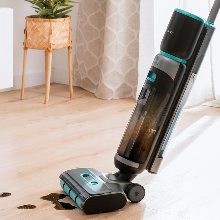 Cecotec Elektrischer Wischmopp mit Selbstreinigungsbasis FreeGo Wash&Vacuum Elite, 200 W, Schrubben