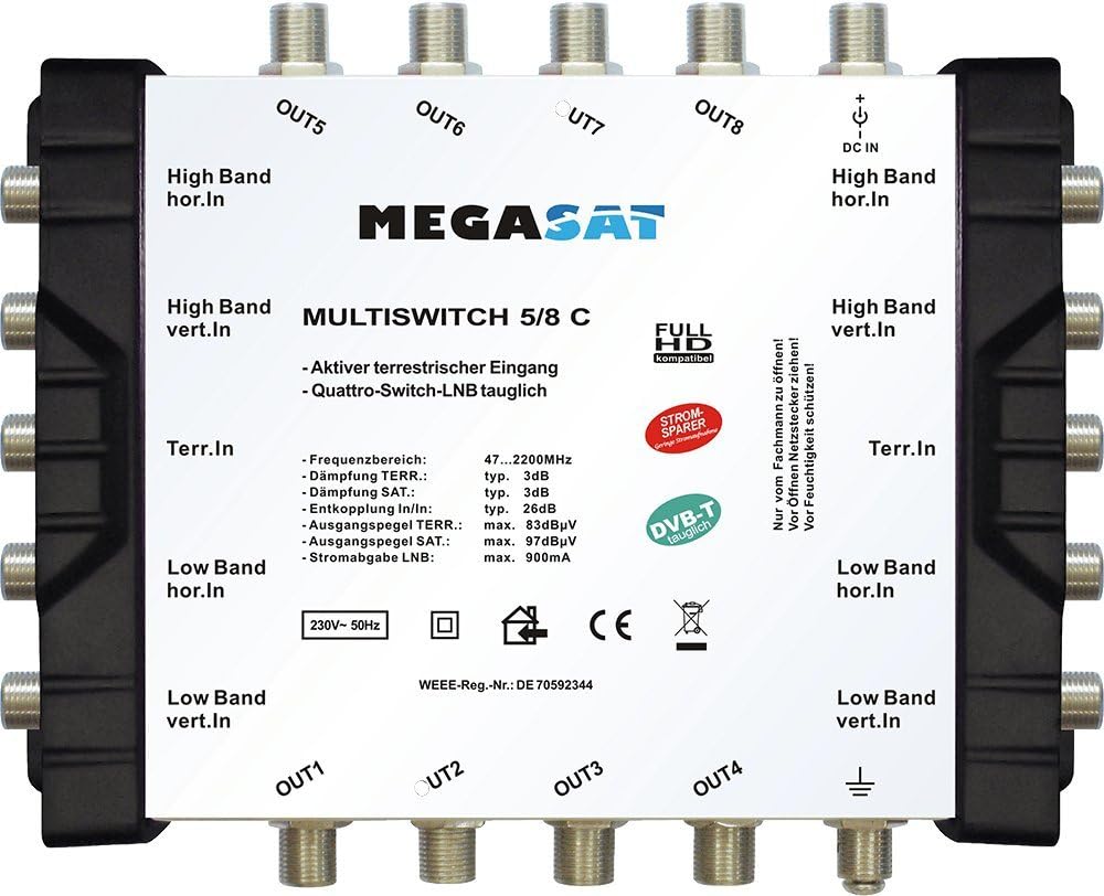MegaSat 0600189 Multischalter 5/8 C Silber
