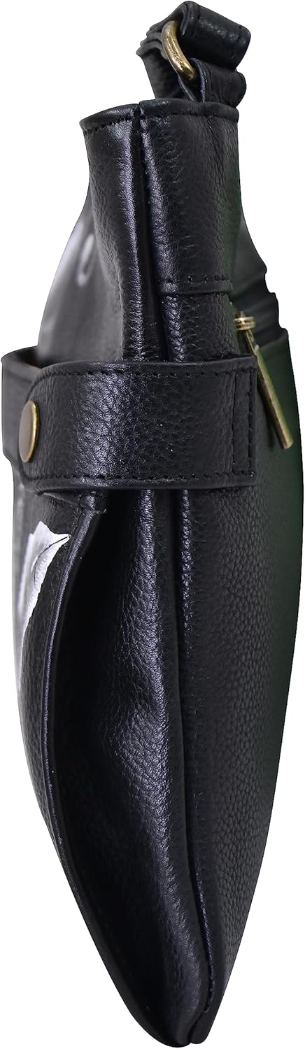 Anna by Anuschka Damen Medium Crossbody Midnight Floral Black, Midnight Floral Black