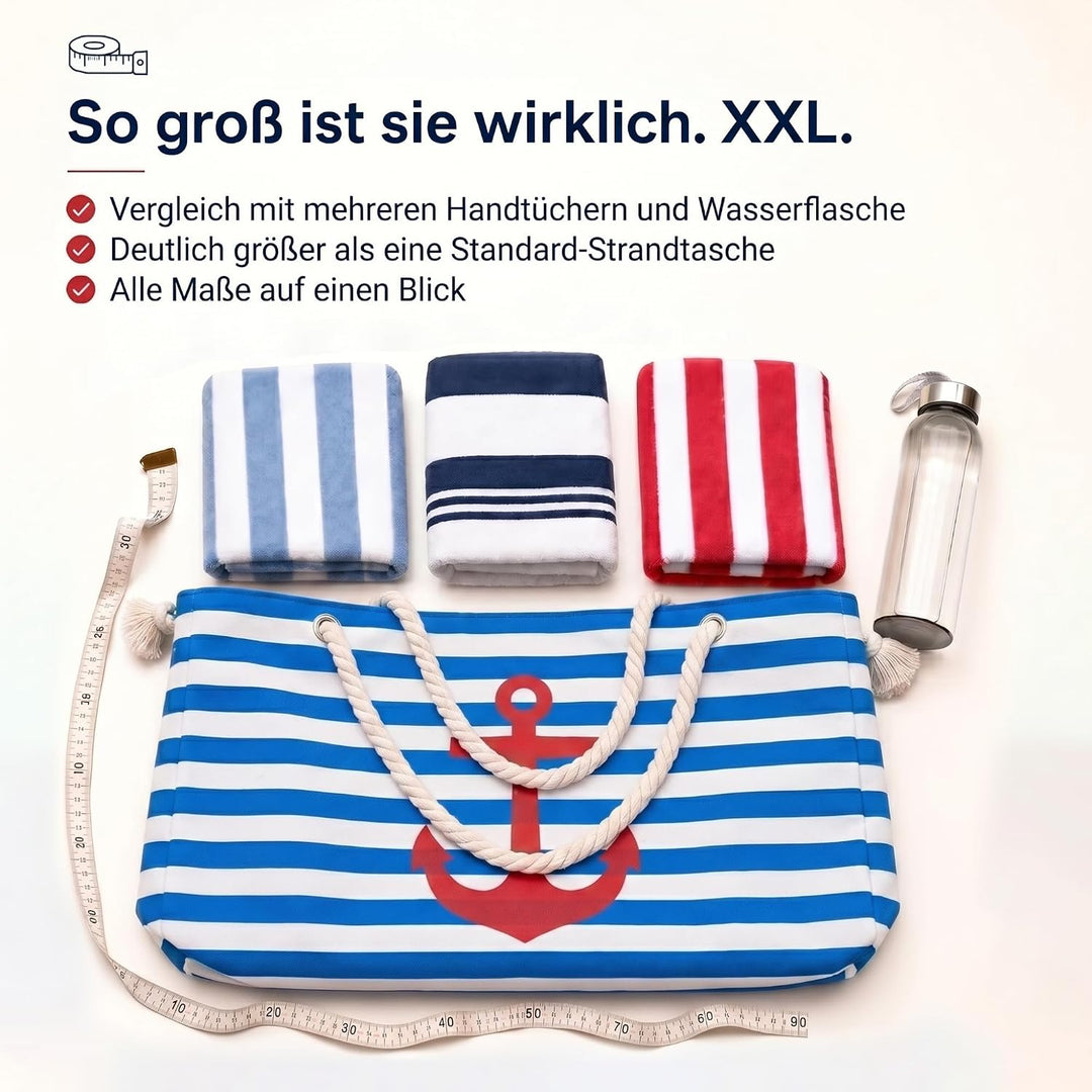 Sonia Originelli XXL Weekender mit Anker, grosse maritime Strandtasche und Reisetasche für Familie,
