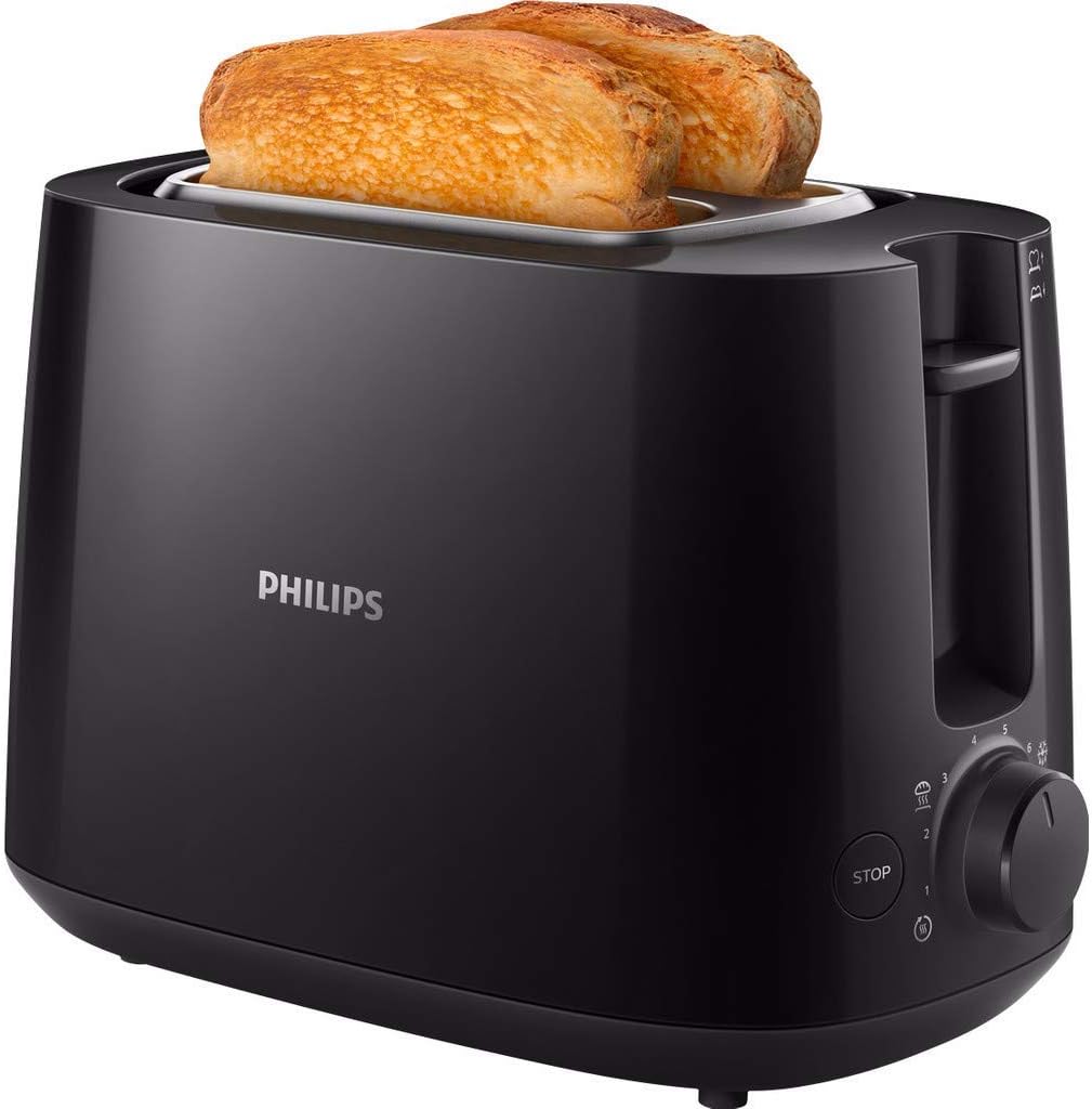 Philips HD9318/00 Wasserkocher Serie 3000, 1,7l, Federdeckel, LED-Anzeige, weiss &amp; HD2581/90 Toaster