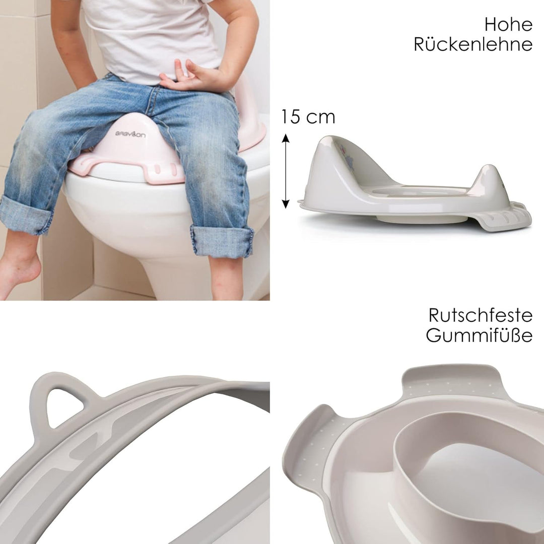 BABYLON Flipper Kinder Toilettensitz, mit Haken, Antirutsch, Grau, Grau