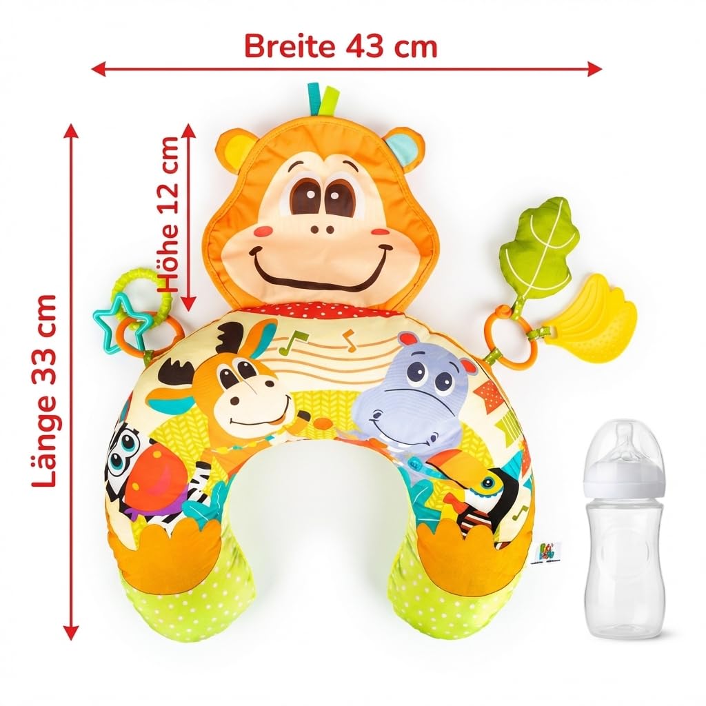 BALIBAZOO Tummy Time Bauchlage Kissen Baby - BPA-Frei Spielkissen ab 0+ Monaten - Sensorisch Bauchki