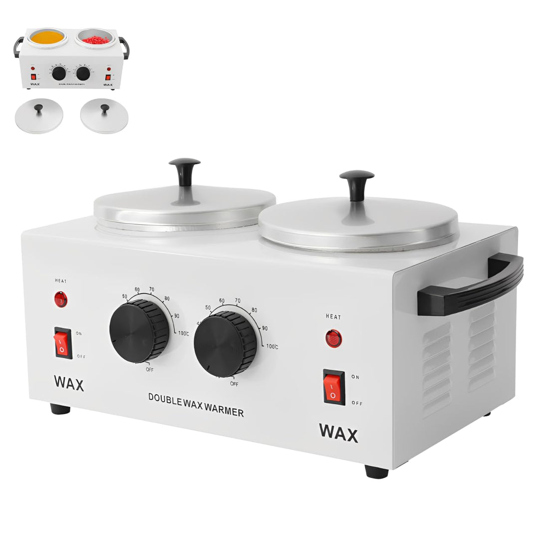 Doppelter Wachswärmer 2x400ml, Professioneller Wachswärmer, 200 Watt, Einstellbare Temperatur (0-100