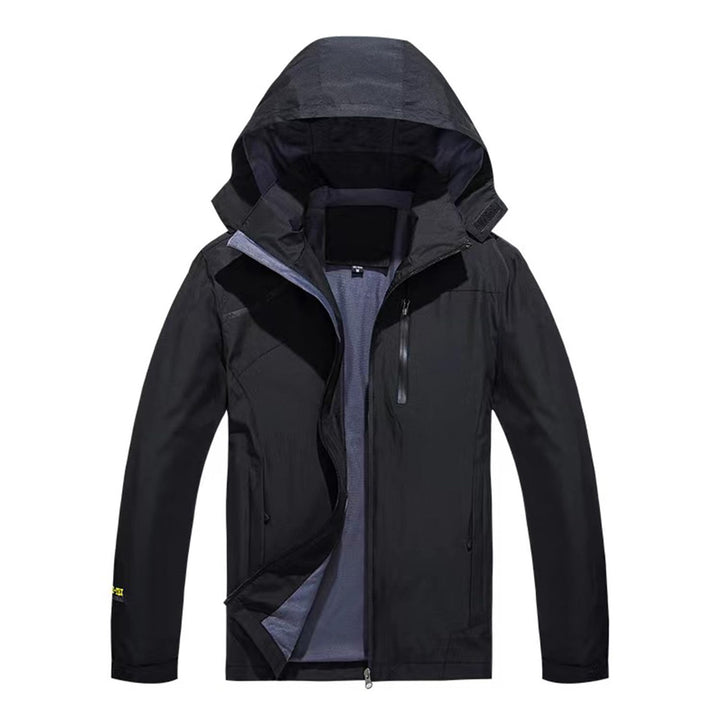 SUKUTU Herren Outdoor Wasserdichte Kapuzen-Sportjacke Leichte Wanderjacke Bergjacke Softshell Herbst