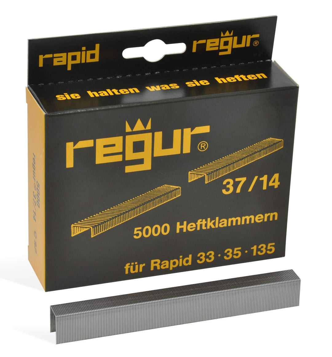 REGUR Typ 37 Feindraht-Klammern verzinkt - 5.000 Stück in der Länge 37/14 mm – Heftklammern zum Befe