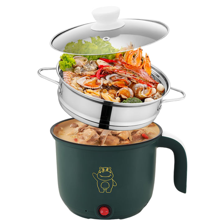 Elektrischer Hot Pot Mit Dampfgarer, Elektrische Hot Pot 1.5l, Tragbare Mini Antihaft Multikocher, S
