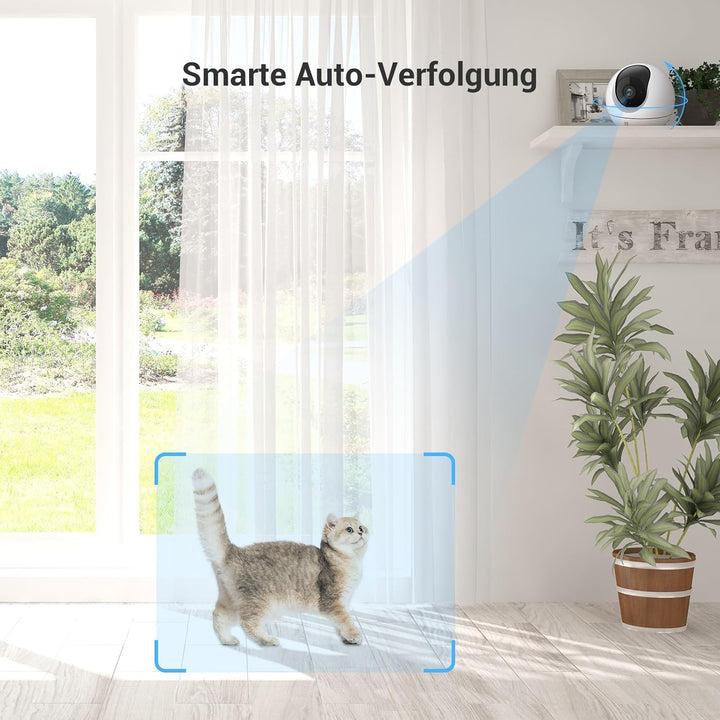 EZVIZ 2K WLAN Überwachungskamera Innen, 360° WLAN Kamera mit Personenerkennung, Auto Tracking und St