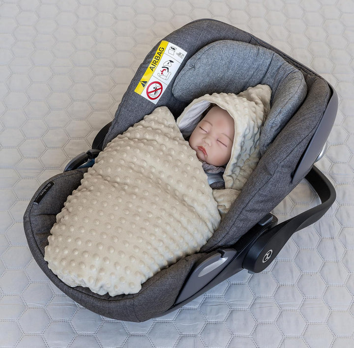 LOOLAY Einschlagdecke Babyschale - Babydecke Autositz 90x90 cm - Fusssack für Autositz Ganzjahresdec