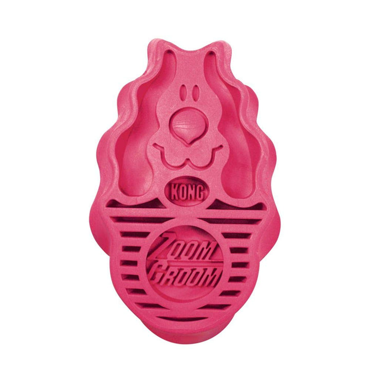 KONG – ZoomGroom – Bürste zur Hundepflege und zum Shampoonieren – Für Grosse Hunde (Rot) Rot Standar