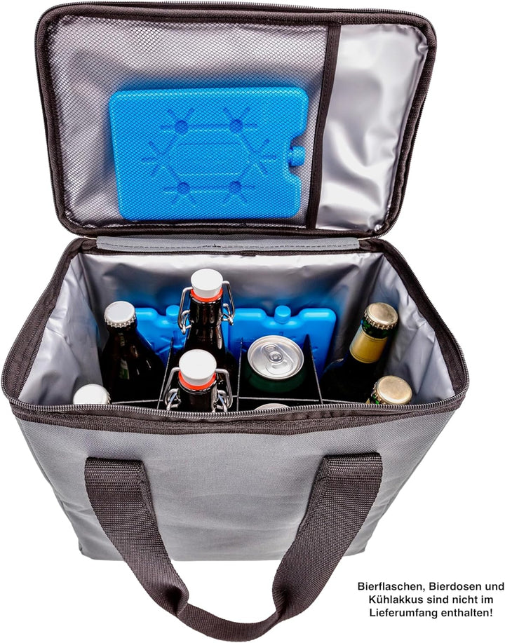 Bier Kühltasche - mit Trenneinsatz für Bierflaschen - Männerhandtasche