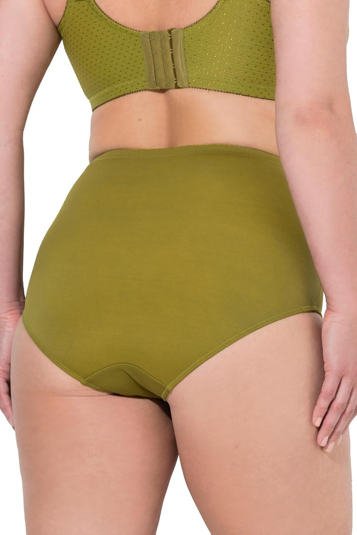 Ulla Popken Damen Miederhose, High Waist, Jacquard-Einsatz Underwear 42-44 Hells Gelbgrün, 42-44 Hel
