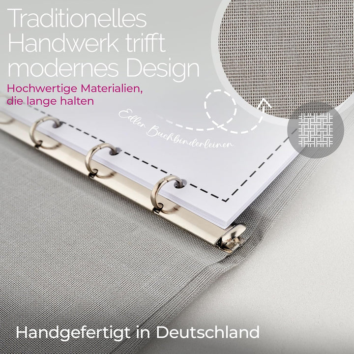Hochzeitideal Stammbuch der Familie 'Serie Liebesbund' Leinen dunkelgrau