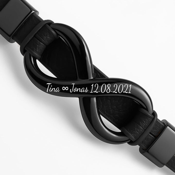 UNIQAL | Personaliesiertes Lederarmband mit Gravur "SHAPE" Herren Damen | Leather Bracelet mens | Ma