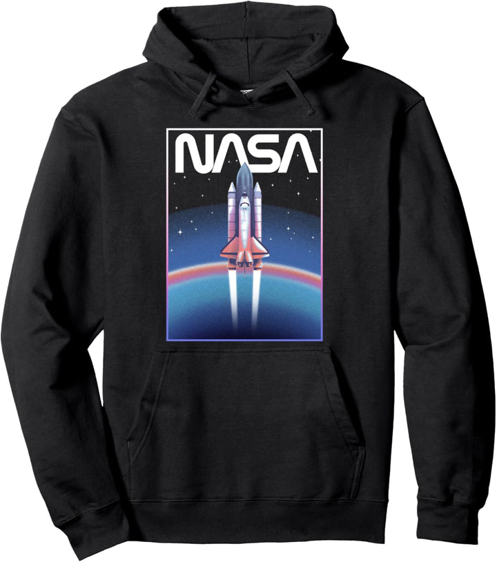 NASA Shuttle Launch Retro Pastel Gradient Poster Pullover Hoodie