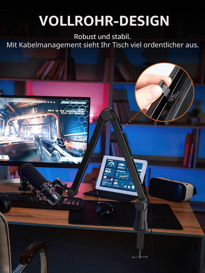 SUNMON für Hyperx QuadCast Universeller Mikrofon Arm - 360° drehbarer Mikrofon Halterung Tisch für R
